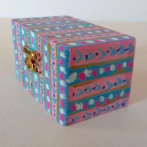 Original Hand Painted  Wooden Trinket Box